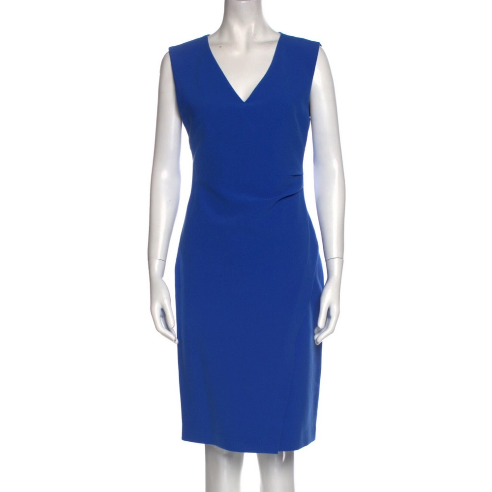 Diane Von Furstenberg blue sheath dress with ruched side detail